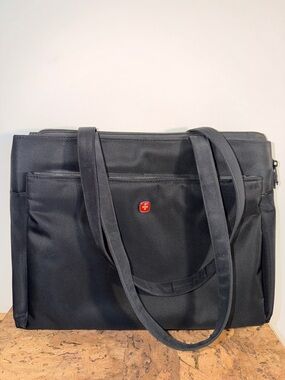 Wenger Black Laptop Tote with Red Emblem